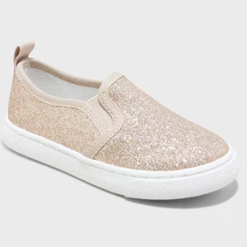 Toddler Girl’s Pink Glitter Slip On Shoes, size 5